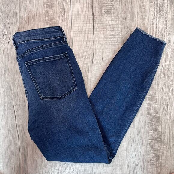 1.State Med Wash Blue Jean Denim Pants Women's 28 High Rise Skinny Raw Hem Work - Picture 2 of 7